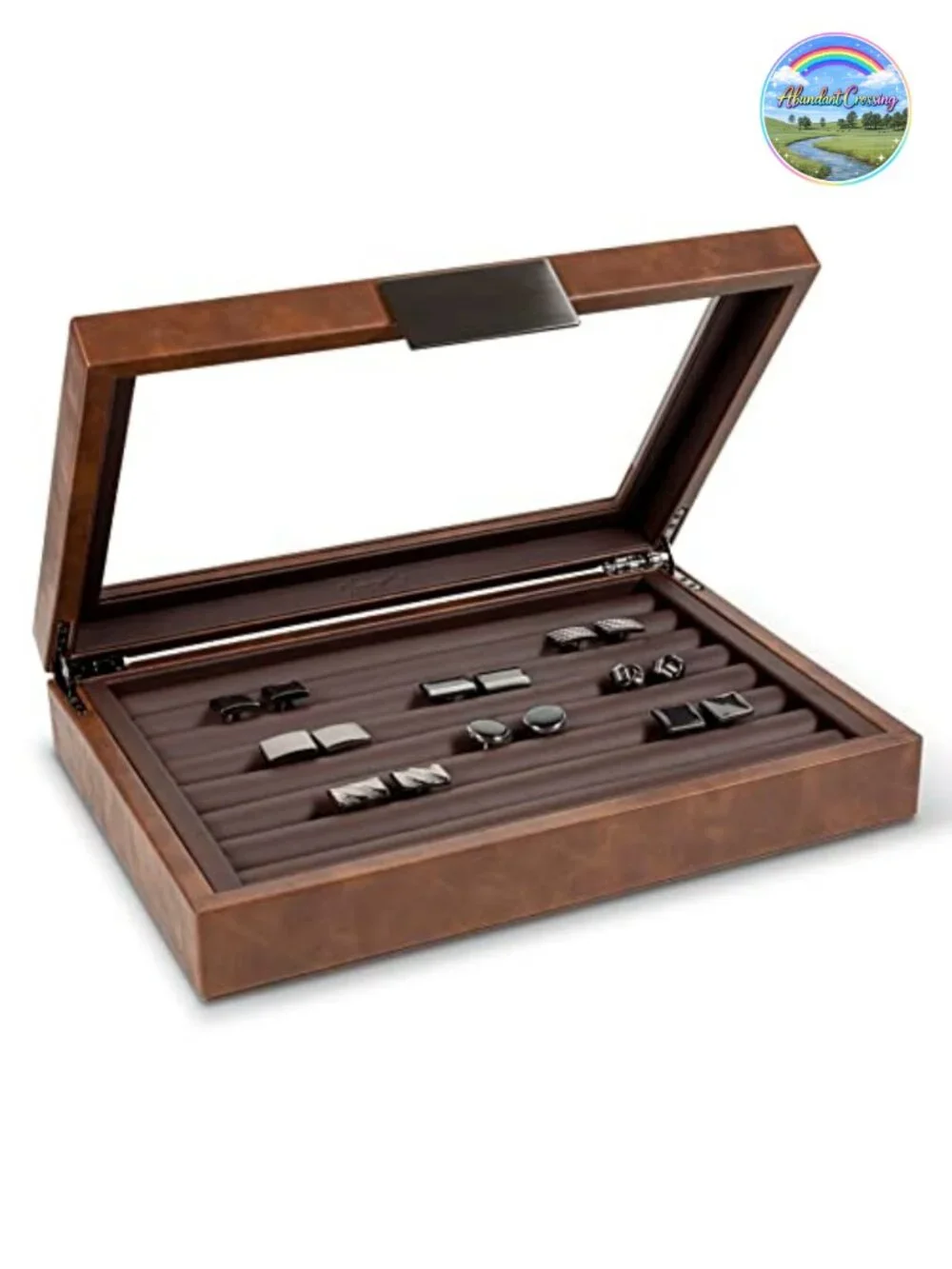 Cufflink Box for Men - Holds 70 Cufflinks - Luxury Display Jewelry Case, Faux
